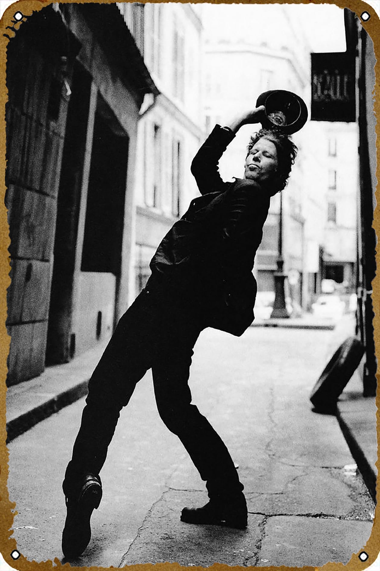 Tin Sign Tom Waits Vintage nostalgic Photograph, Retro Photos Of